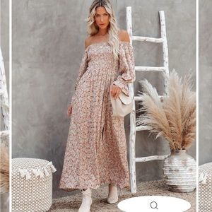 Vici Energetic Smocked Maxi Dress